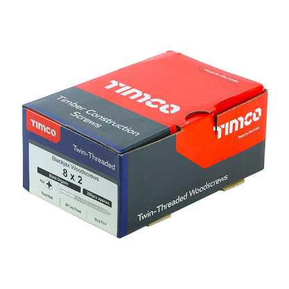 TIMCO Blackjax Screw PZ2 RND Black 8 x 2 Black Pack 200