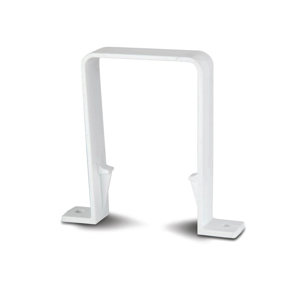 65MM SQ. DOWNPIPE BRKT WHITE NEW 20