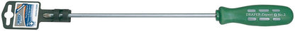 55509 Draper Expert Expert Long Reach Mechanics/Engineers PZ Type Screwdriver, No.2 x Mechanics Screwdrivers Professional Trade DIY Workshop Garage