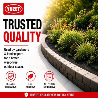 Yuzet Heavy Duty Weed Control Ground Cover Membrane Landscape Fabric - 1m / 2m / 3m / 4m / 5m Widths
