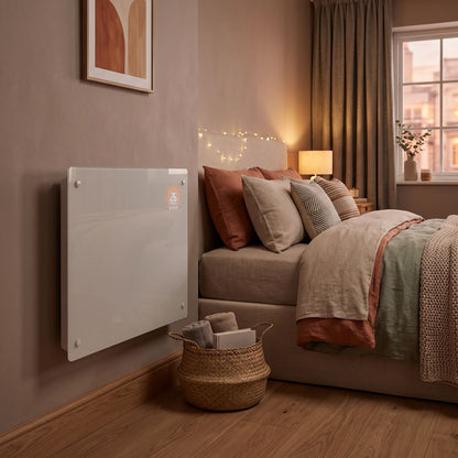 Baridi DH138 Electric Glass Panel Heater, 1500W, Thermostat Controlled 24Hr 7 Day Timer, Wi-Fi Enabled, Remote Control, White | 230V 50Hz