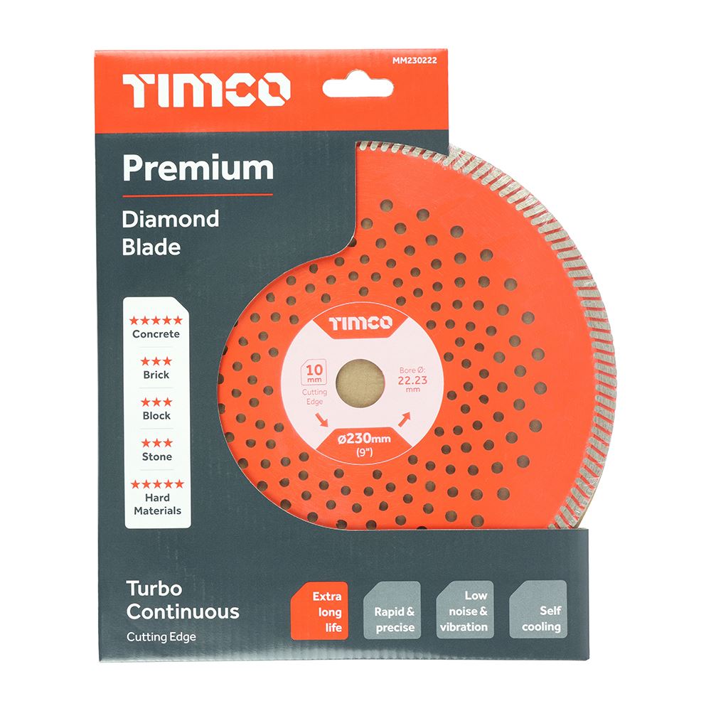 TIMCO Prem Diamond Blade Turbo Cont 230 x 22.2 Pack 1