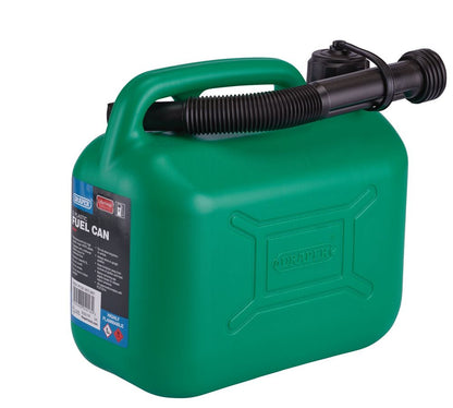 Draper PLASTIC FUEL CAN - 5L - GREEN 09052 Plastic Fuel Can, 5L