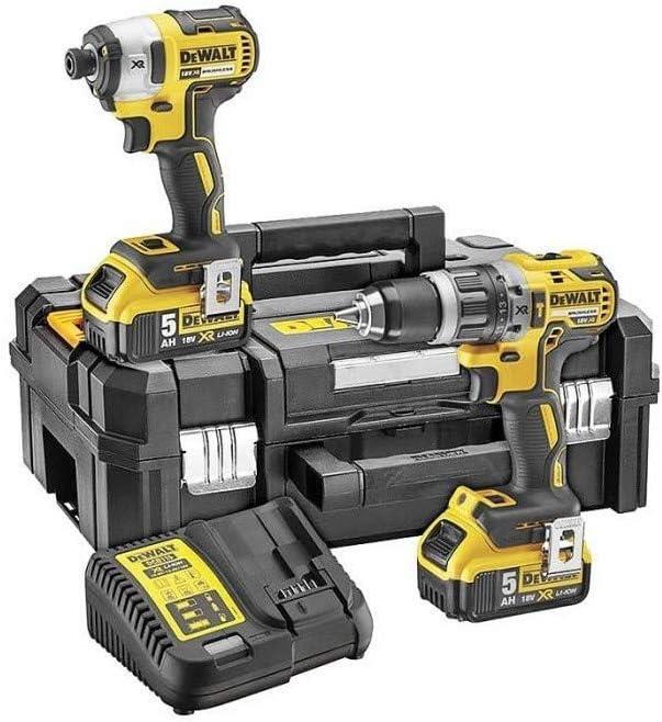 DEWALT 18V XR Brushless Twin Pack Combi Drill Impact Driver 2x5Ah