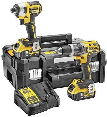 DEWALT 18V XR Brushless Twin Pack Combi Drill Impact Driver 2x5Ah