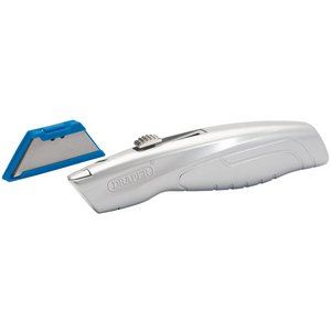 02890 Draper Retractable Trimming Knife with 5 Spare Blades TK237 Knives Professional Trade DIY Workshop Garage Use