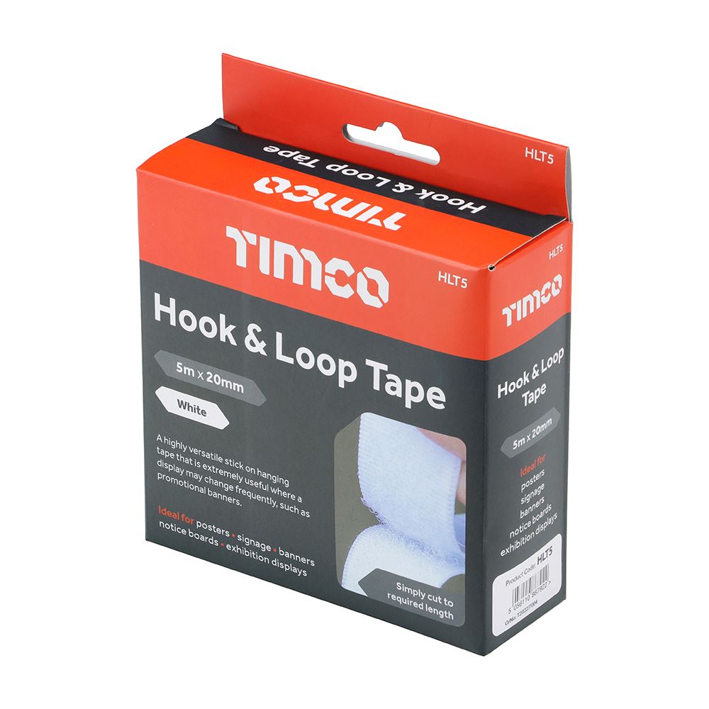 TIMCO Hook and Loop Tape nan 5m x 20mm Pack 1.0