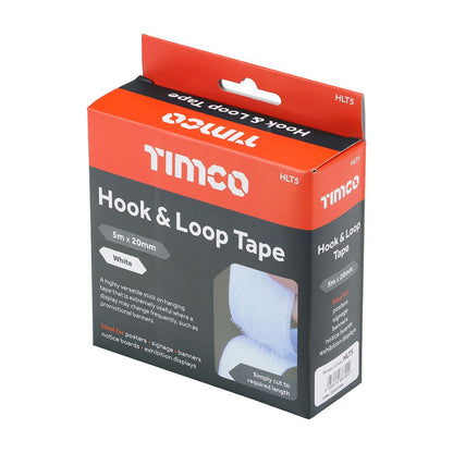 TIMCO Hook and Loop Tape nan 5m x 20mm Pack 1.0