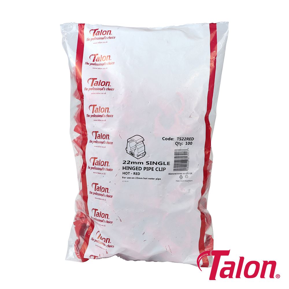 TIMCO Single Hinged ID Clip - Red 22mm Red Pack 100