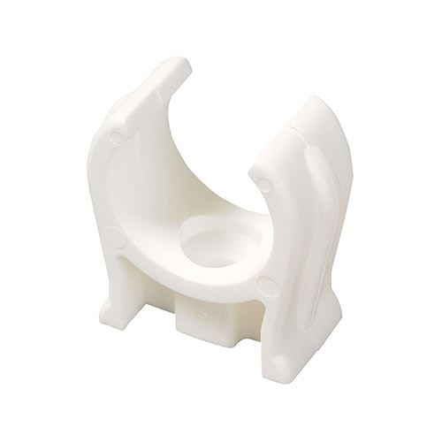 TIMCO Open Pipe Clip - Single 15mm White Pack 50