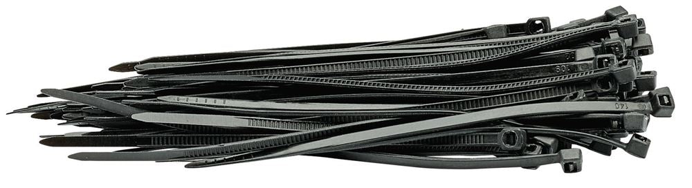 Draper 2.5X100MM CABLE TIE 100 BLACK 70389 Cable Ties (Pack of 100)