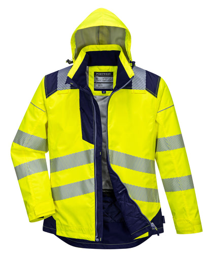 Portwest T400 PW3 Hi Vis Winter Jacket Waterproof Reflective Safety Work Coat