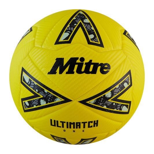 Mitre Ultimatch One Football - 4 - Yellow/Black/Grey