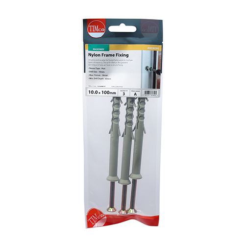 TIMCO Nylon Frame Fixing - ZYP 10.0 x 100 Pack 3