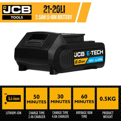 JCB 21-20LI Battery 18V 2.0Ah Li-Ion Power Tool Battery