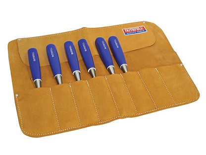 Faithfull FAILCR8 8 Pocket Leather Chisel Roll 33 x 47cm |
