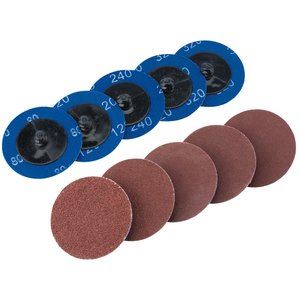 75615 Draper Assorted Aluminium Oxide Sanding Discs, 50mm (Pack of 10) SD2AB Air Tool Sanding Discs and Pads Professional Trade DIY Workshop Garage