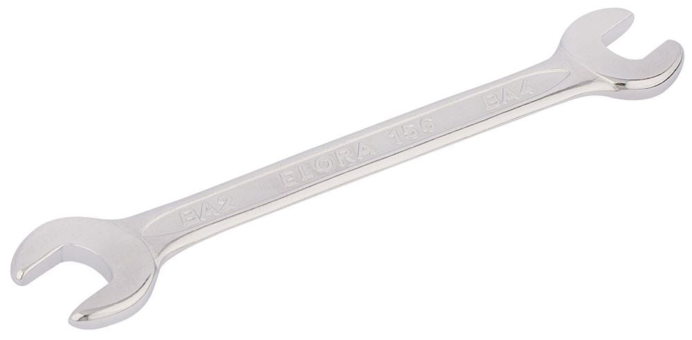 05442 Elora Elora Midget Double Open End Spanner, 2 x 4 Ba 156BA-4x2 Spanner/Wrench BA Spanners Professional Trade DIY Workshop Garage Use