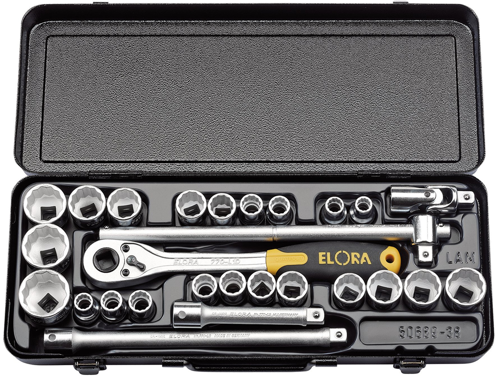 Draper 1/2SQ DRIVE SOCKET SET AF-MM 50650 1/2 Sq. Dr. MM/AF Combined Socket Set (27 Piece)