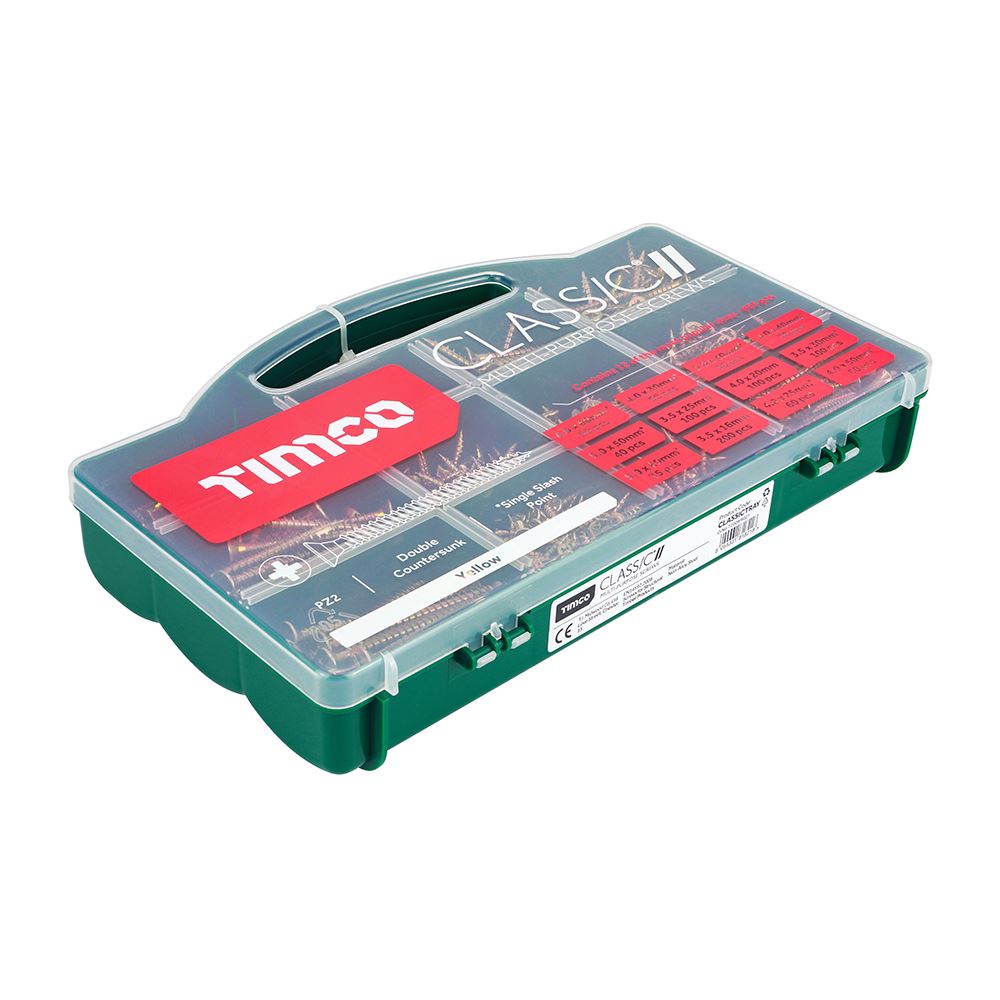 TIMCO Classic Screw Mixed Tray ZYP 895pcs Gold Pack 1