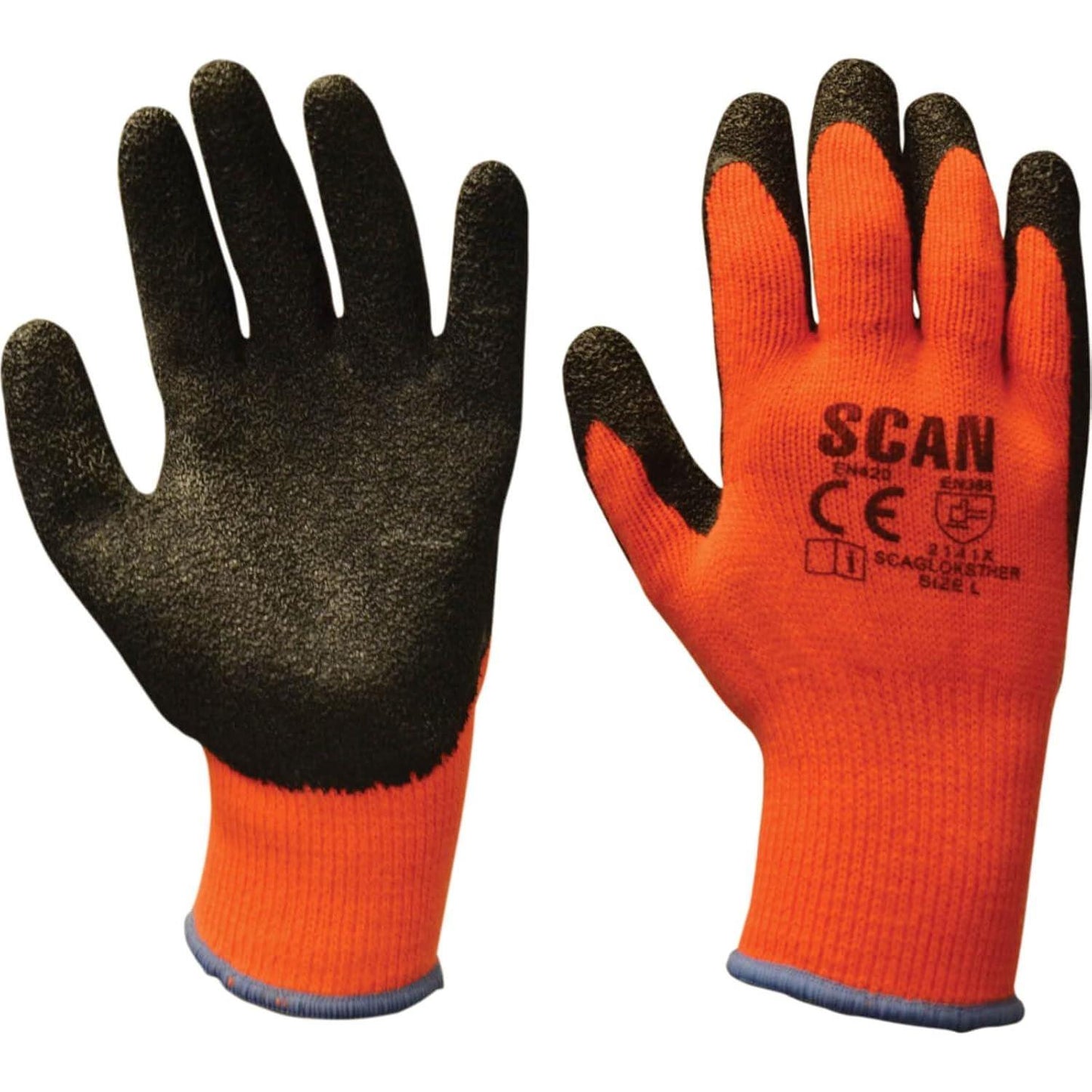 Scan Thermal Latex Gloves (3 Pairs) Large