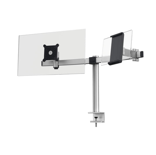 Durable Monitor Mount PRO with Arm for 1 Screen and 1 Tablet | Desk Clamp