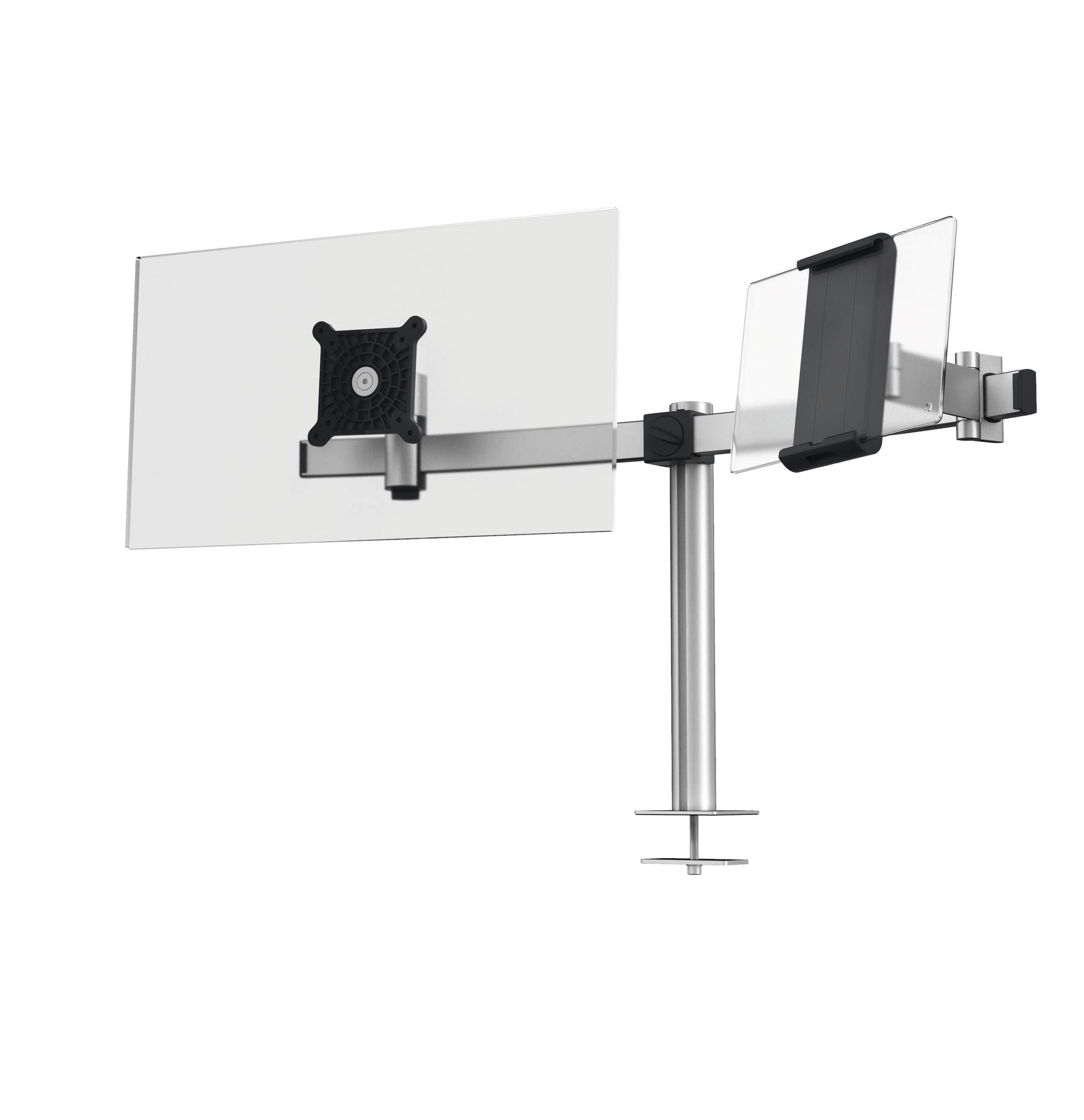 Durable Monitor Mount PRO with Arm for 1 Screen and 1 Tablet | Through Desk