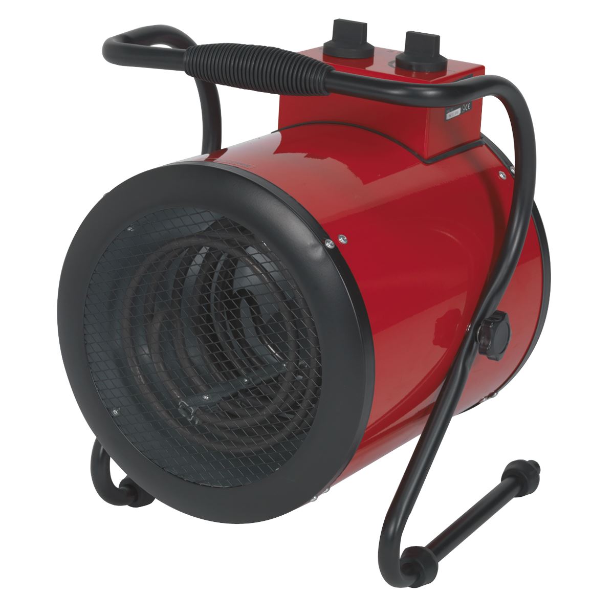 Sealey EH5001 Industrial Fan Heater 5kW/400V | 17,000Btu/hr, 2500/5000W, 400V-16A, Thermostat, Overheat Protection, Tip-Over Switch, Adjustable