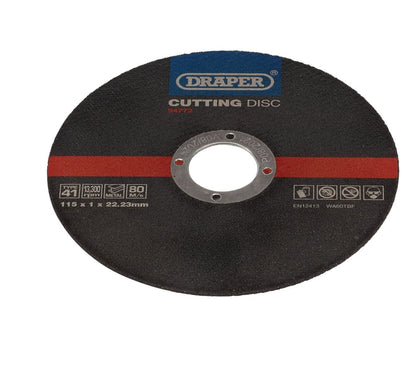 Draper CUT/DISC METAL - 115X1MM 100PC 94772 Metal Cutting Discs, 115 x 1 x 22.23mm (Pack of 100)