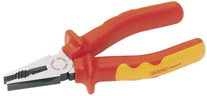 69170 Draper Expert Expert VDE Approved Fully Insulated Combination Pliers, 160mm VDE Insulated Pliers Professional Trade DIY Workshop Garage Use