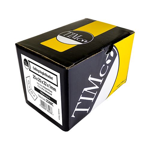 TIMCO Ceiling Angle Bracket 25 x 25 x 22 x 1mm Pack 100