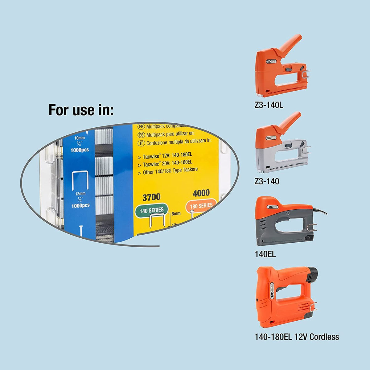 Tacwise 1627 Selection Pack of Type 140 6-12mm Type 180 10mm Staples Nails 7700 – Professional Trade Stapling & Fixing Tool