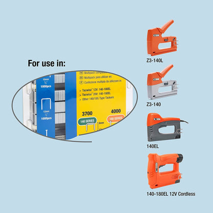 Tacwise 1627 Selection Pack of Type 140 6-12mm Type 180 10mm Staples Nails 7700 – Professional Trade Stapling & Fixing Tool