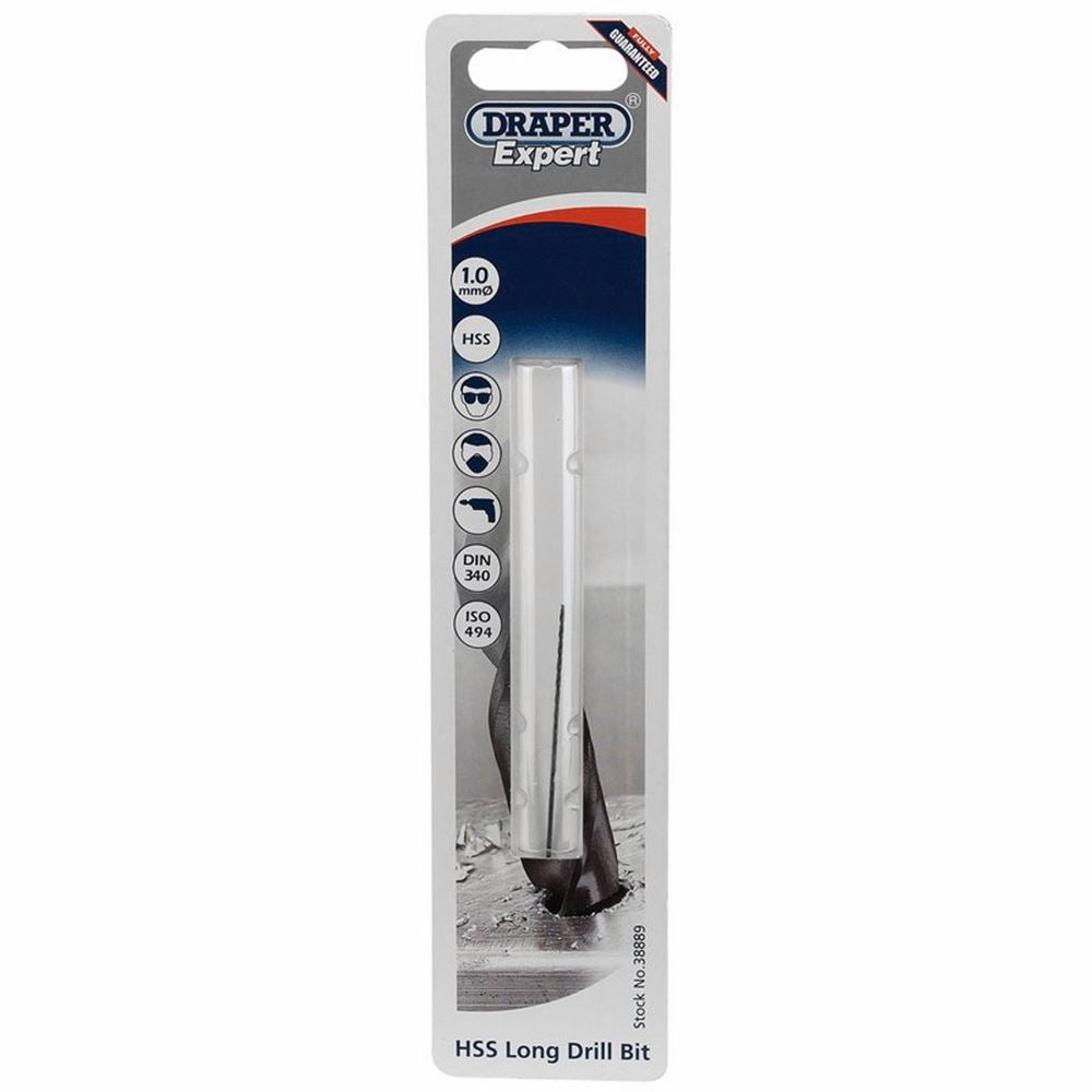 Draper 1.0X56.0MM L/SERIES DRILL BIT 38889 Metric HSS Long Series Drill Bits