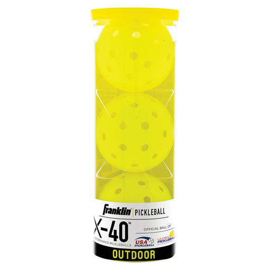 Franklin Outdoor X-40 Pickleball - Pack of 3 - Optic Yellow