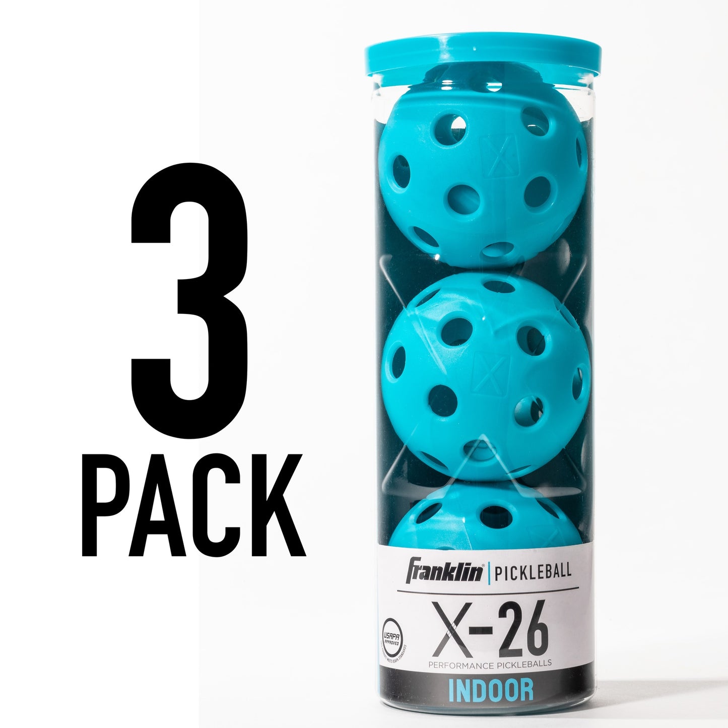 Franklin Indoor X-26 Pickleball - Pack of 3 - Blue