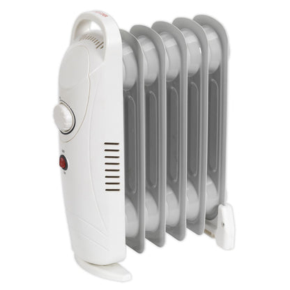 Sealey RD800 6-Element Oil-Filled Mini Radiator 800W/230V | Thermostat, Tip-Over Switch | Oil-filled radiator suitable for office, home, showroom and