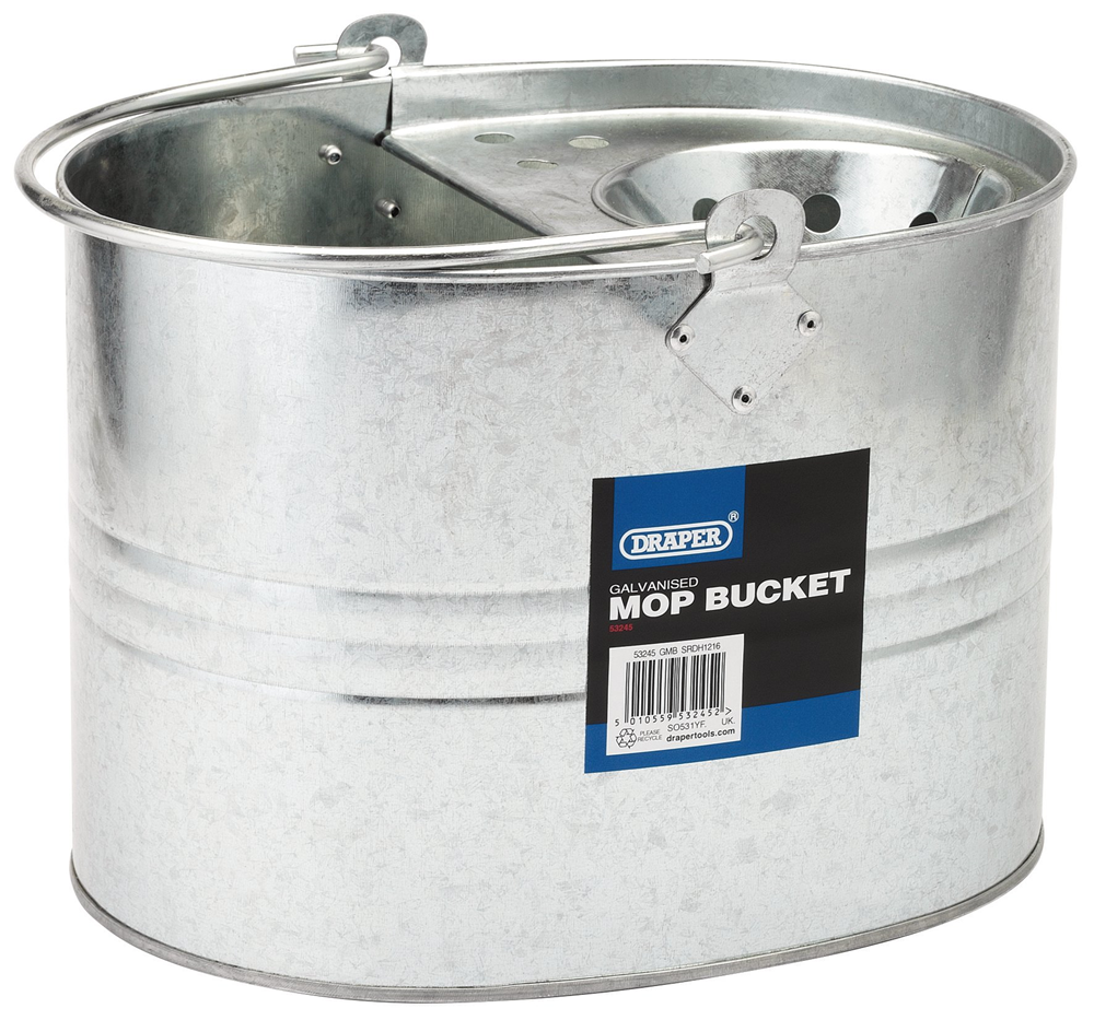 Draper GALV. MOP BUCKET 53245 Galvanised Mop Bucket (9L)