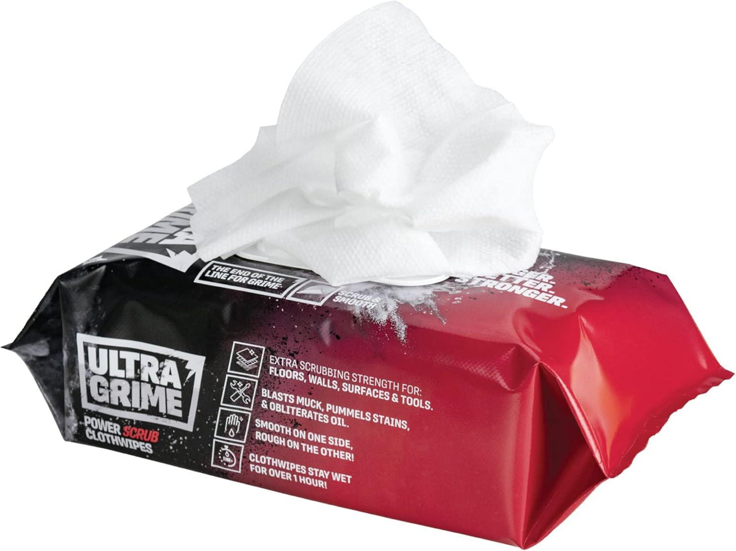UltraGrime PRO Power Scrub Wet Wipes XXL 80 Pack Heavy Duty Scrubbing Wipes