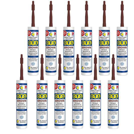 12 x CT1 Brown TRIBRID Multi-Purpose Sealant & Adhesive 290ml Flexible Odourless