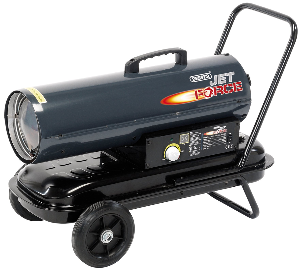 Draper DIESEL HEATER 22KW/75KBTU 53926 Jet Force, Diesel, Kerosene and Paraffin Space Heater (75,000 BTU/22kW)