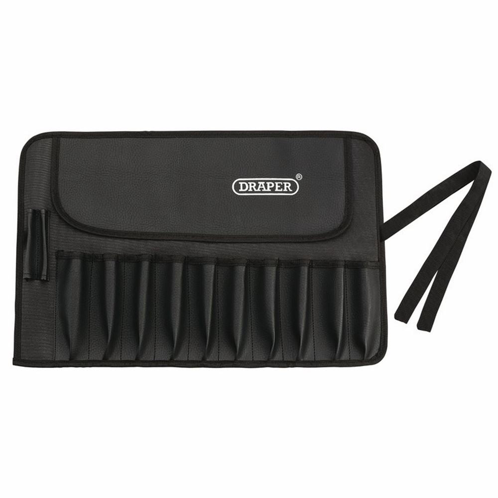40767 Draper 12 Division Tool Roll TRP12 Tool Rolls Professional Trade DIY Workshop Garage Use