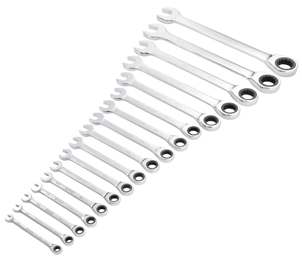 Draper 17PC RATCHETING SPANNER SET 27691 27691 HI-TORQÂ® Metric Ratchet Combination Spanner Set (17 Piece)