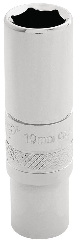Draper 10 MM DEEP SOCKET 1/4 DR-PCKD 32761 1/4" Sq. Dr. Metric Deep Sockets (Polished Chrome)