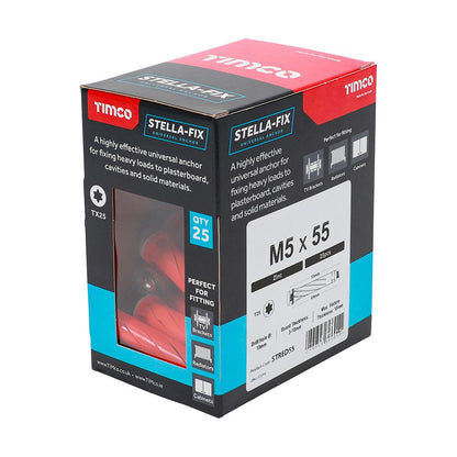 TIMCO Stella Fix Anchor TX PAN Red M5 x 55 Pack 25