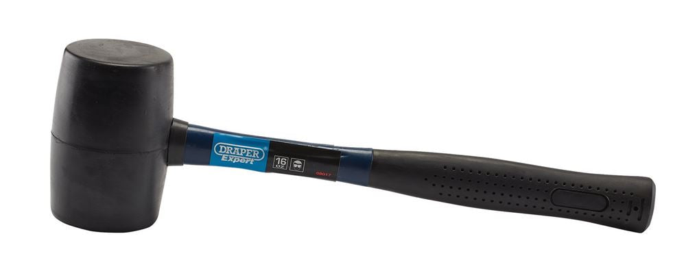 Draper RUBBER MALLET-FIBREGLASS SHAFT 08017 Rubber Mallet with Fibreglass Shaft, 450g/16oz