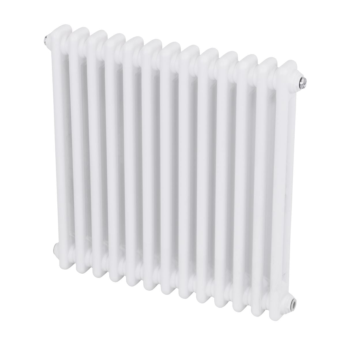 Baridi DH367 Horizontal Traditional 2 Column Radiator 600 x 607mm - White | Steel | Horizontal traditional two column radiator delivers a BTU output