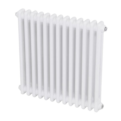 Baridi DH367 Horizontal Traditional 2 Column Radiator 600 x 607mm - White | Steel | Horizontal traditional two column radiator delivers a BTU output