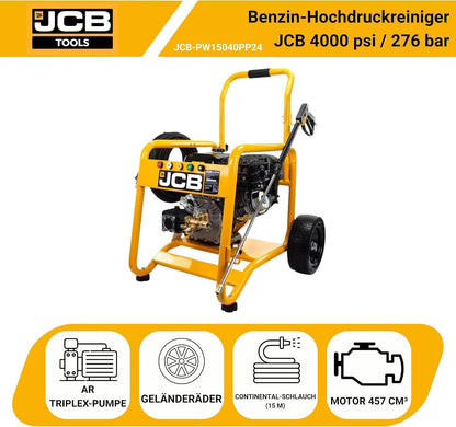 JCB Petrol Pressure Washer 4000 PSI 276 Bar 15HP Triplex AR Pump