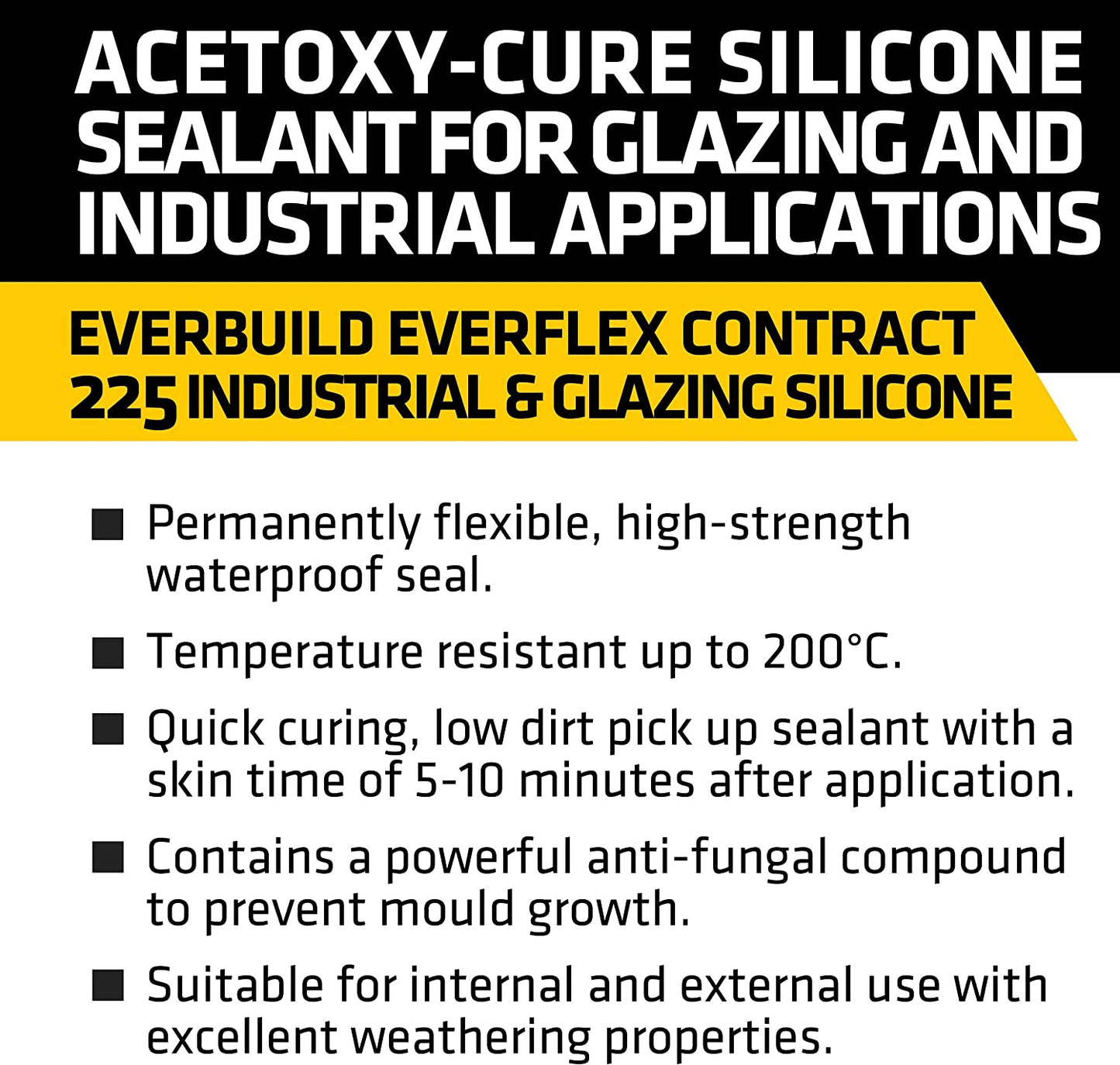 Everbuild EVERFLEX 225 All Colours  Industrial & Glazing Silicone Sealant